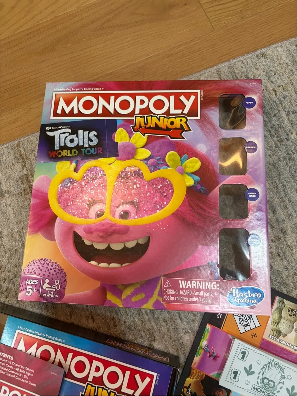 Kids Trolls Monopoly Junior Game - Pink & Yellow